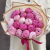 Розовый микс из 21 пиона